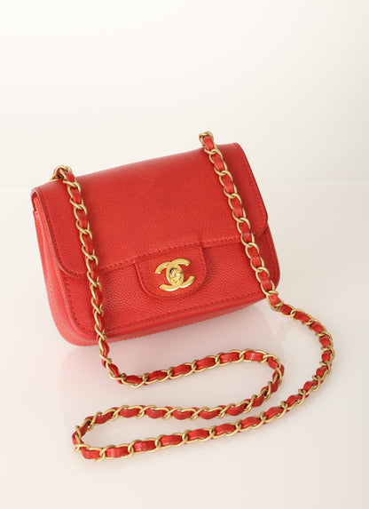 Chanel 2017 Caviar Mini Square Flap