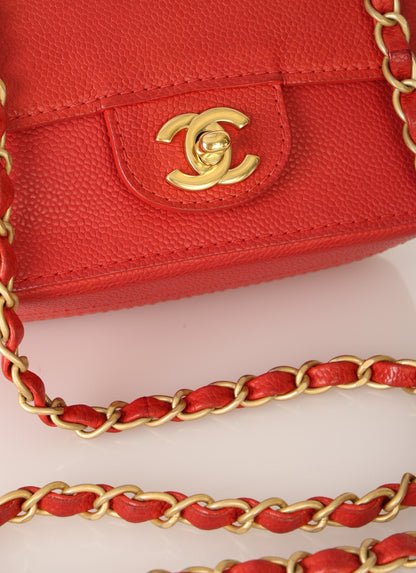 Chanel 2017 Caviar Mini Square Flap