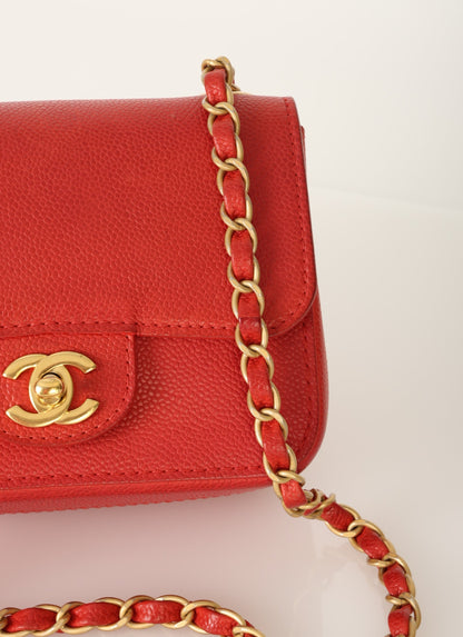 Chanel 2017 Caviar Mini Square Flap