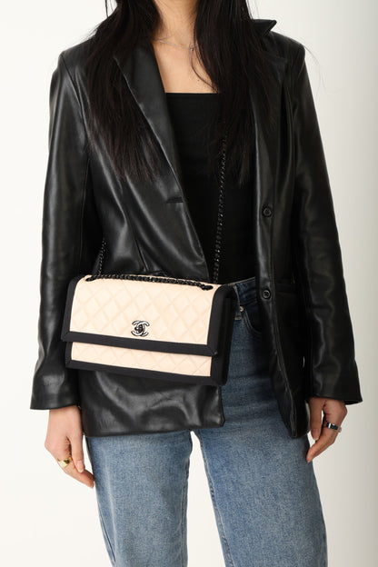 Chanel 2015 Lambskin Grosgrain Flap Bag