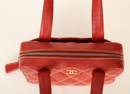 Chanel Calfskin Wild Stich Bowler Bag