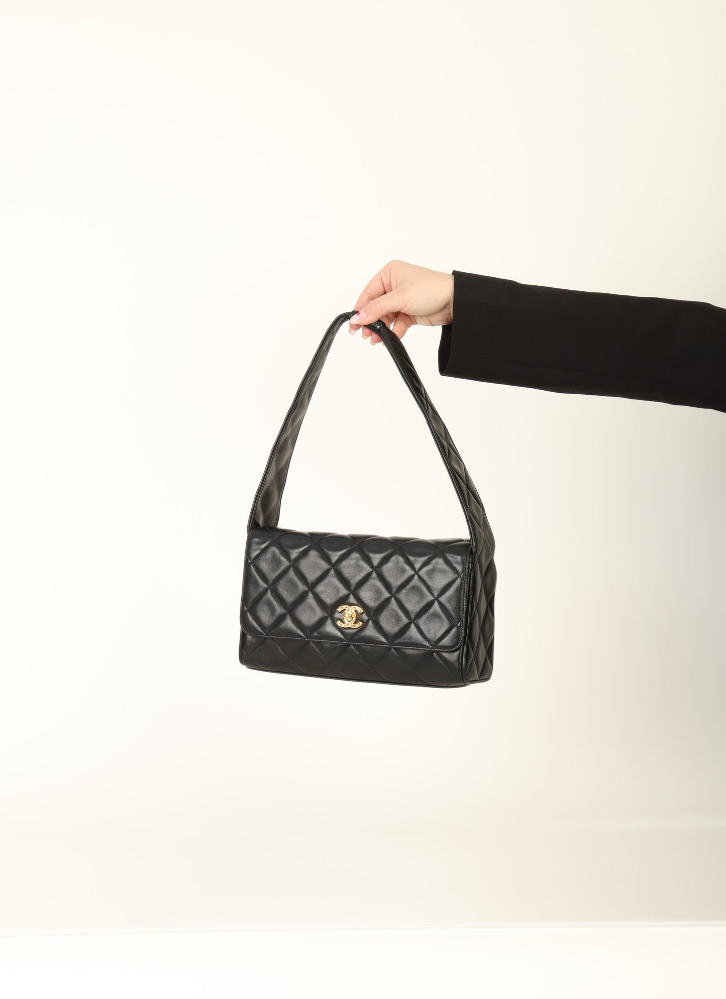 Chanel 1991 Lambskin Coco Crush Shoulder Bag