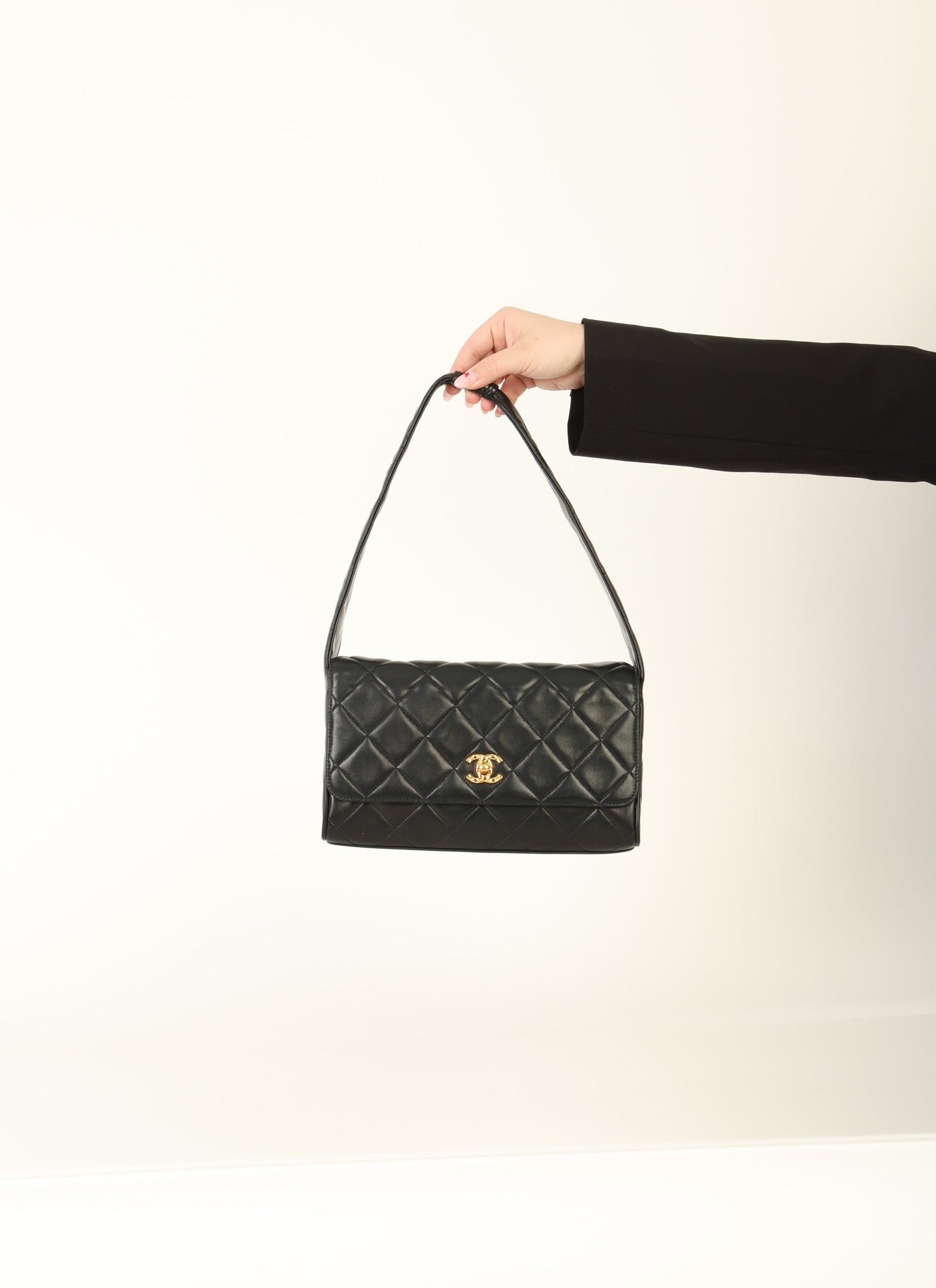 Chanel 1991 Lambskin Coco Crush Shoulder Bag