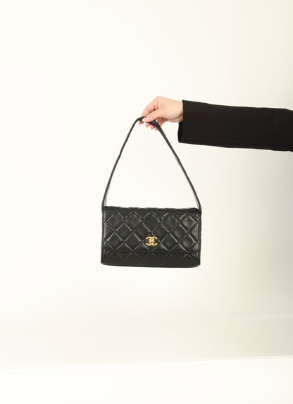 Chanel 1991 Lambskin Coco Crush Shoulder Bag
