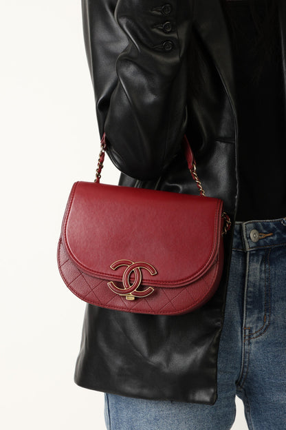 Chanel 2017 Calfskin Coco Curve Flap Bag