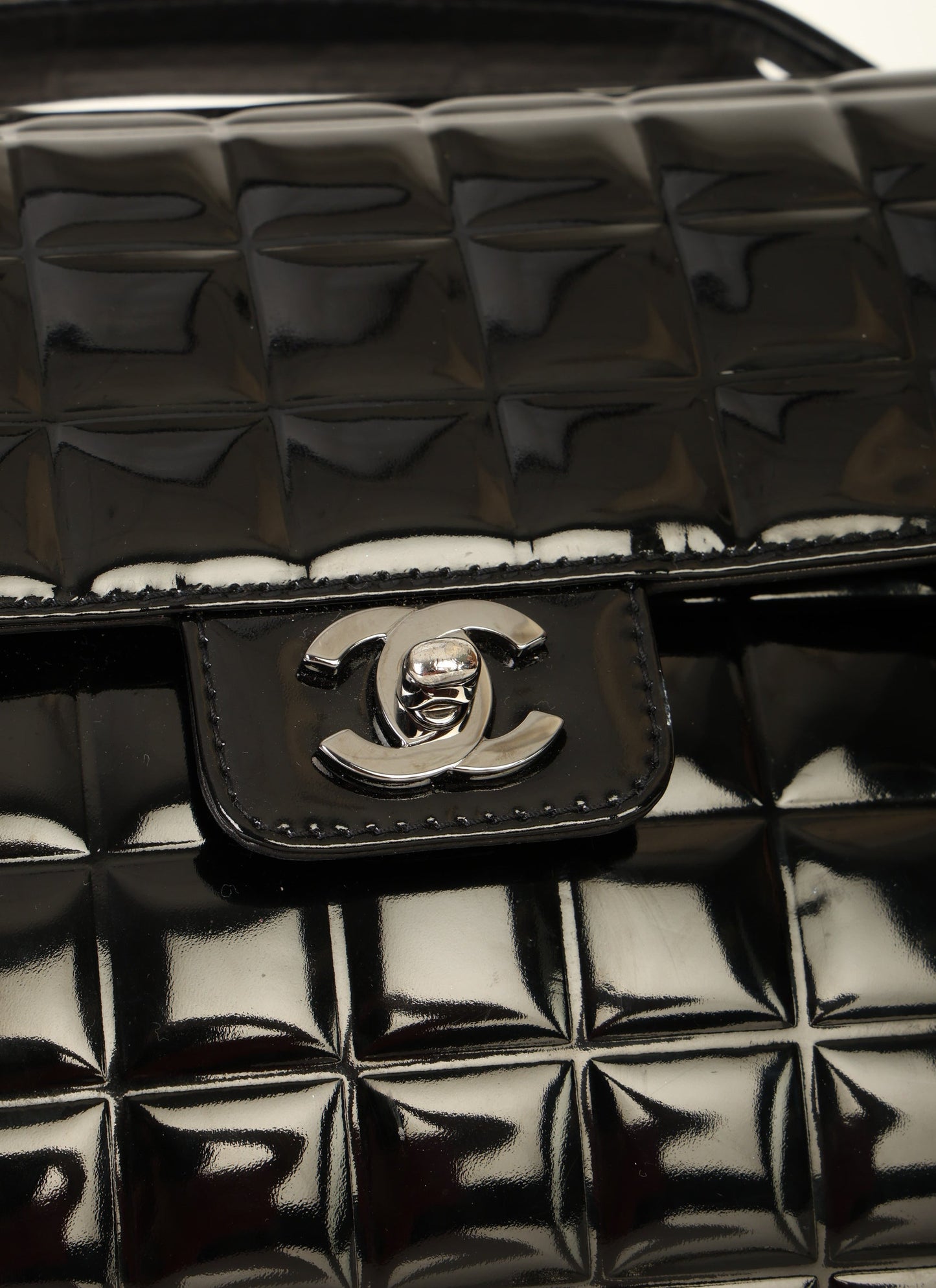 Chanel 2002 Patent Chocolate Bar Briefcase