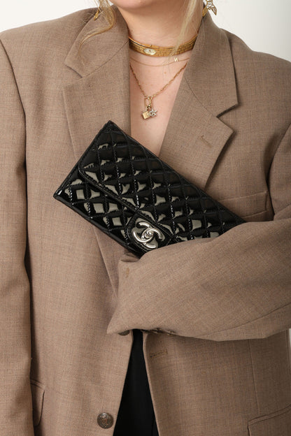 Chanel 2011 Patent Leather East West Wallet on Chain
