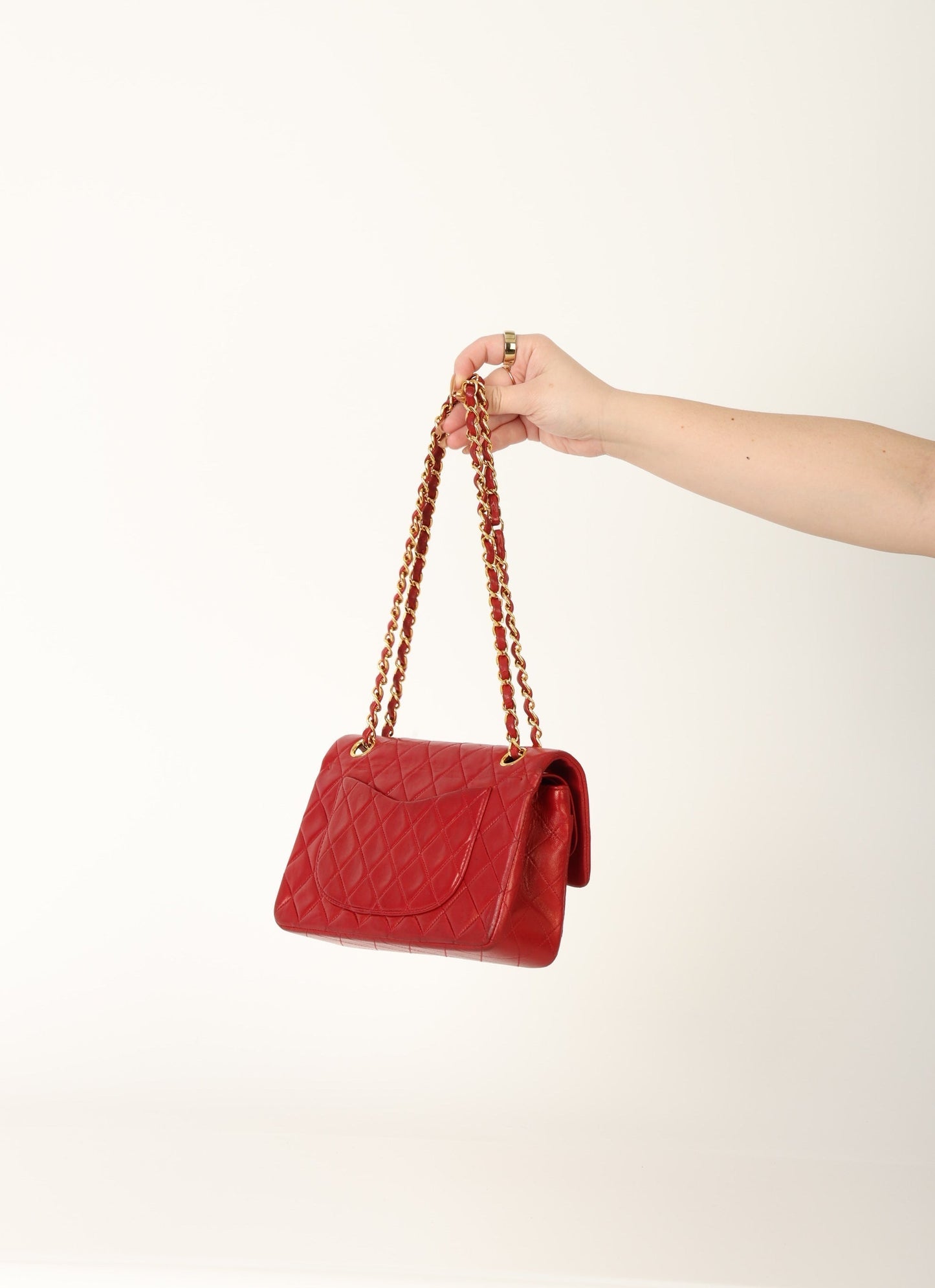 Chanel 1991 Lambskin Small Red Double Flap