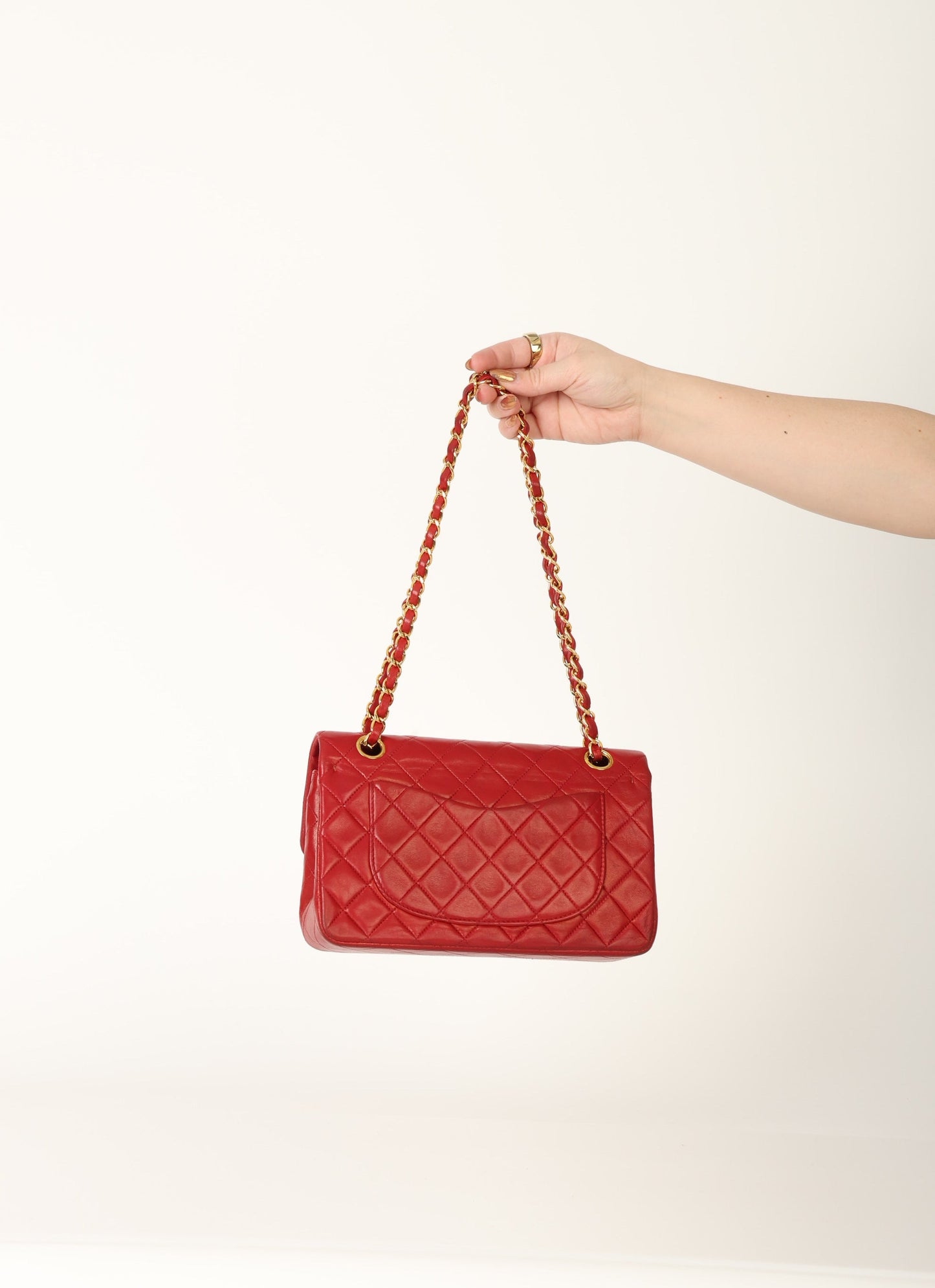 Chanel 1991 Lambskin Small Red Double Flap