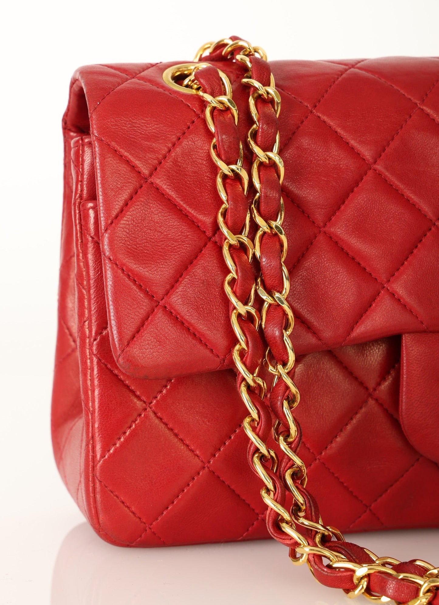 Chanel 1991 Lambskin Small Red Double Flap
