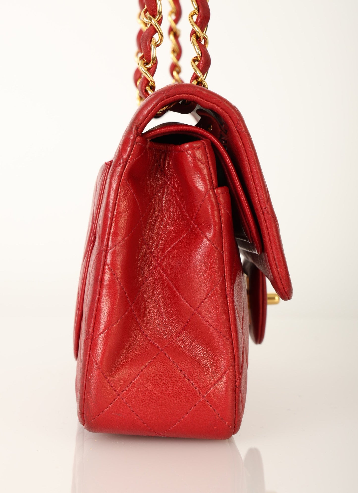 Chanel 1991 Lambskin Small Red Double Flap