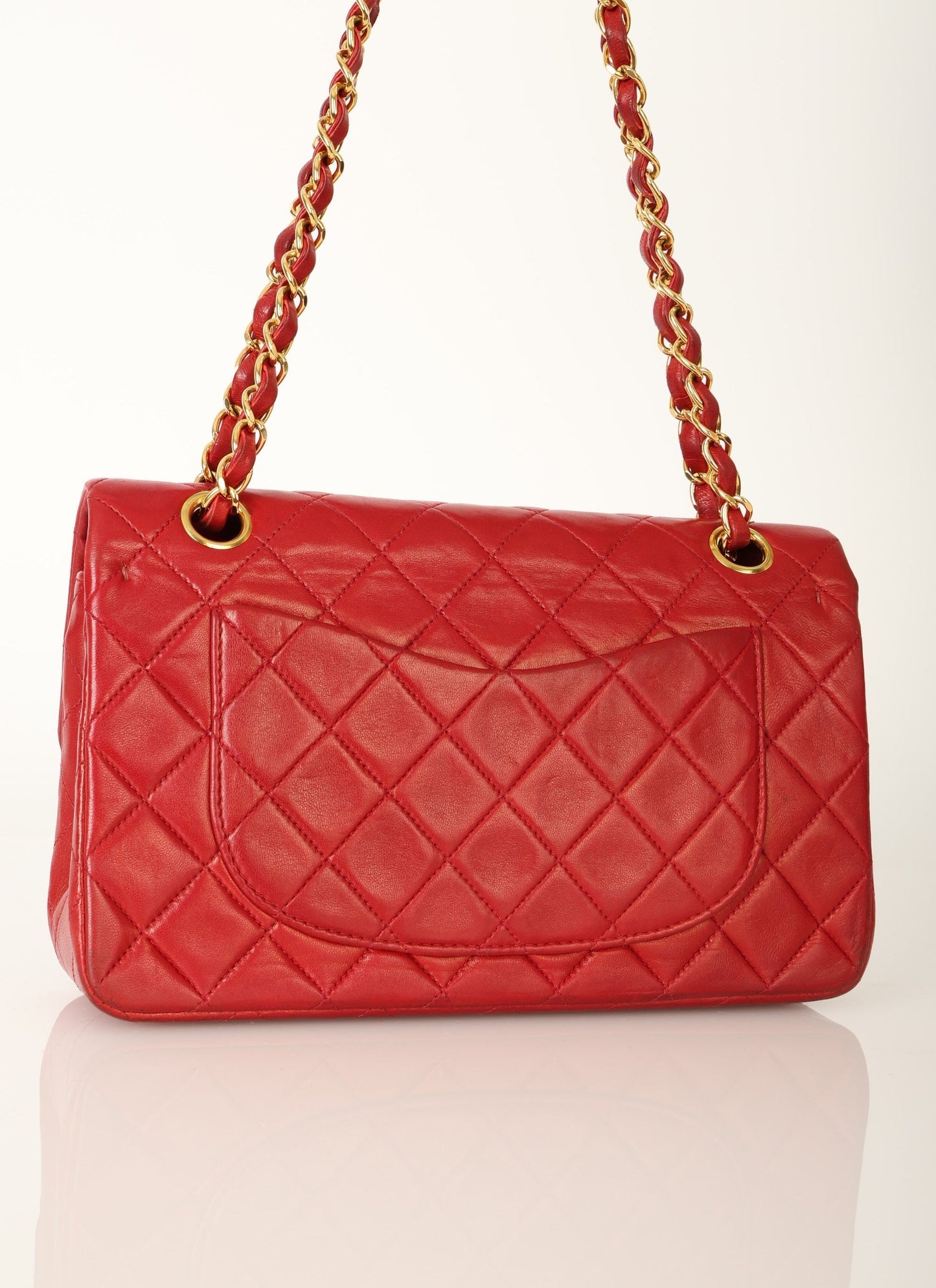 Chanel 1991 Lambskin Small Red Double Flap