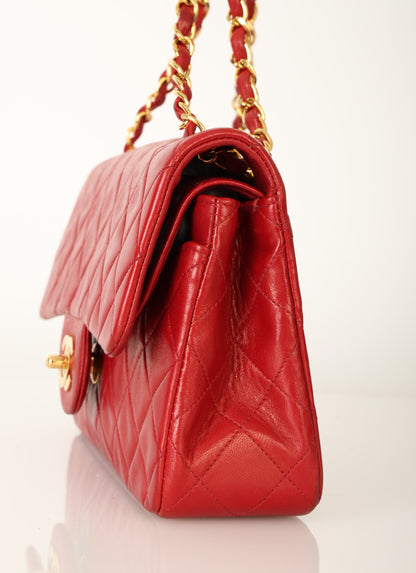 Chanel 1991 Lambskin Small Red Double Flap