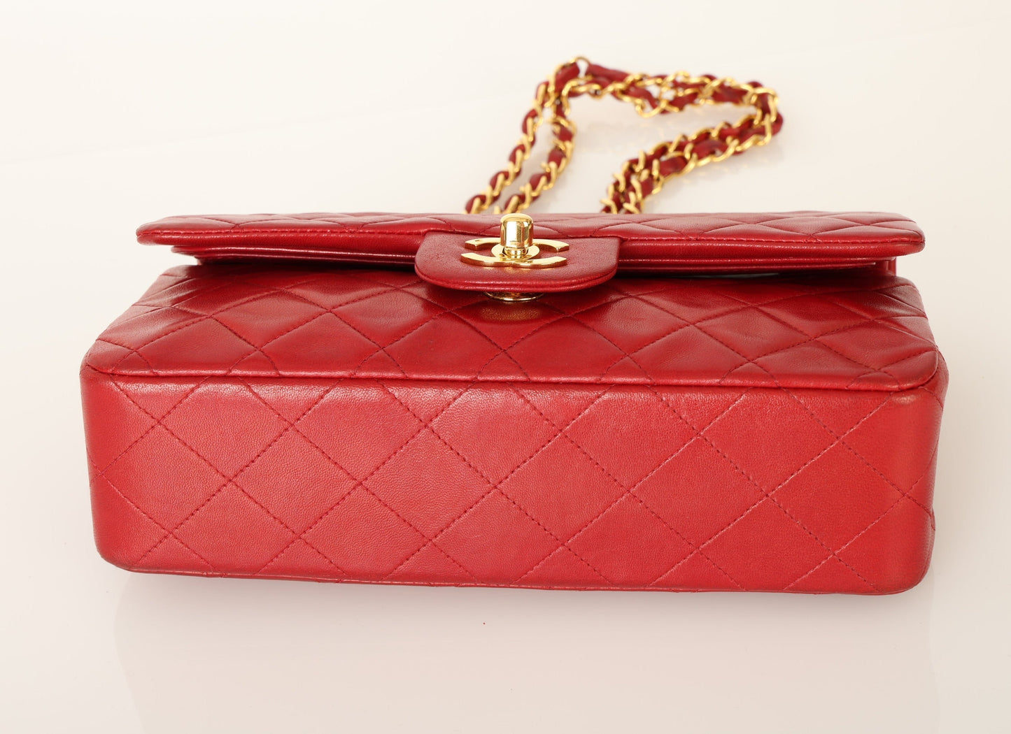 Chanel 1991 Lambskin Small Red Double Flap