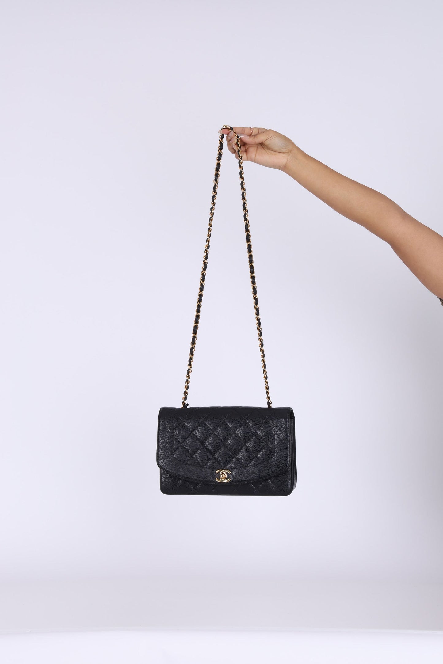 Extremely Rare Chanel 1994 Caviar Medium Diana
