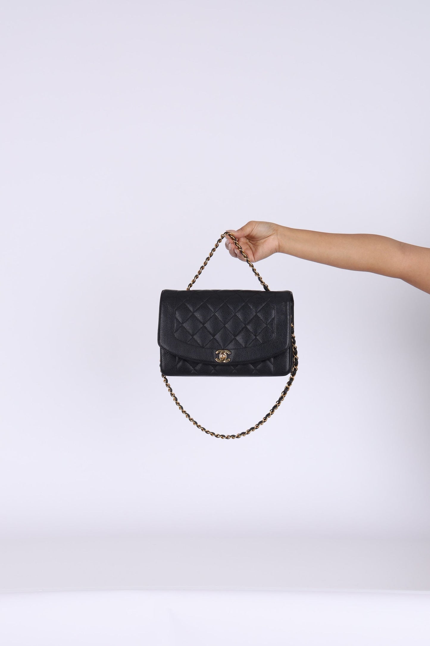 Extremely Rare Chanel 1994 Caviar Medium Diana