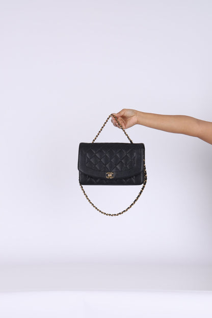 Extremely Rare Chanel 1994 Caviar Medium Diana