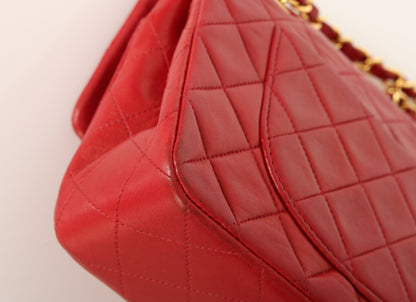 Chanel 1991 Lambskin Small Red Double Flap