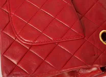 Chanel 1991 Lambskin Small Red Double Flap