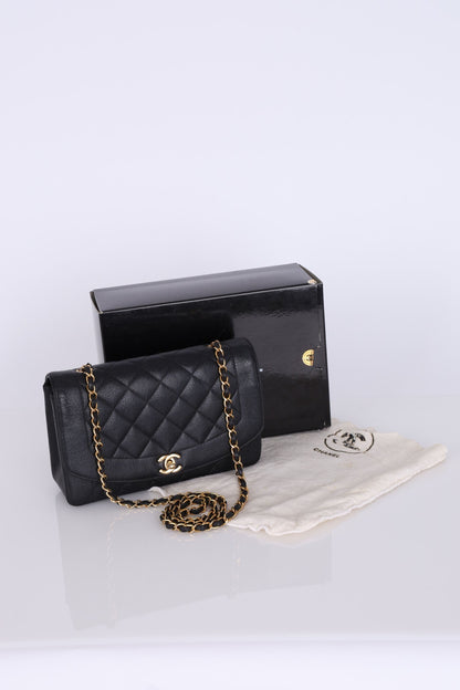 Extremely Rare Chanel 1994 Caviar Medium Diana
