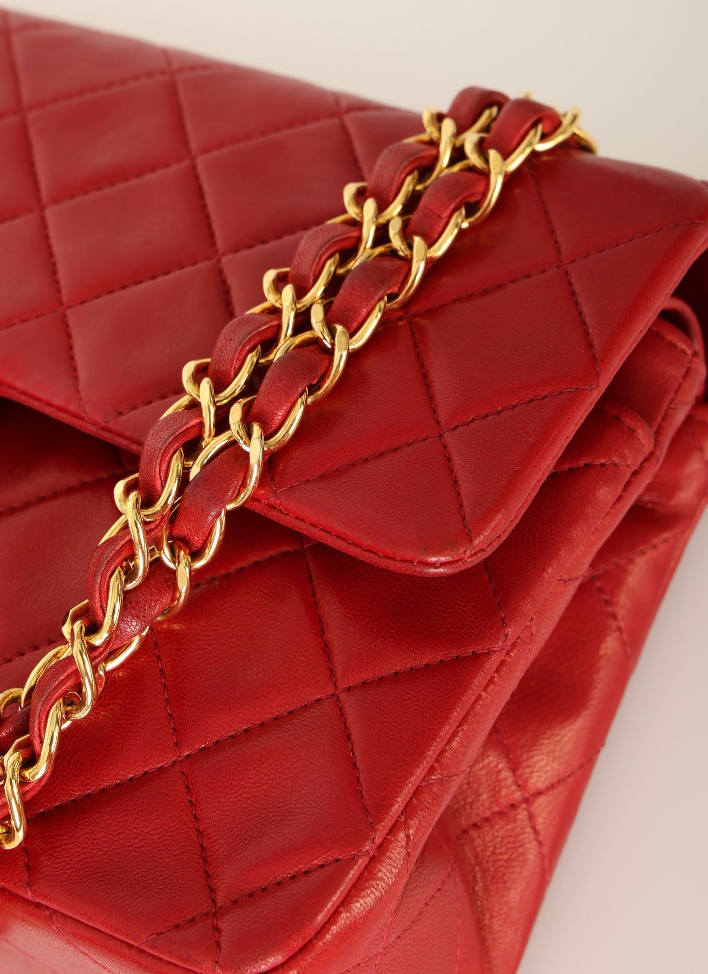 Chanel 1991 Lambskin Small Red Double Flap