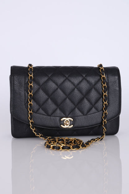 Extremely Rare Chanel 1994 Caviar Medium Diana