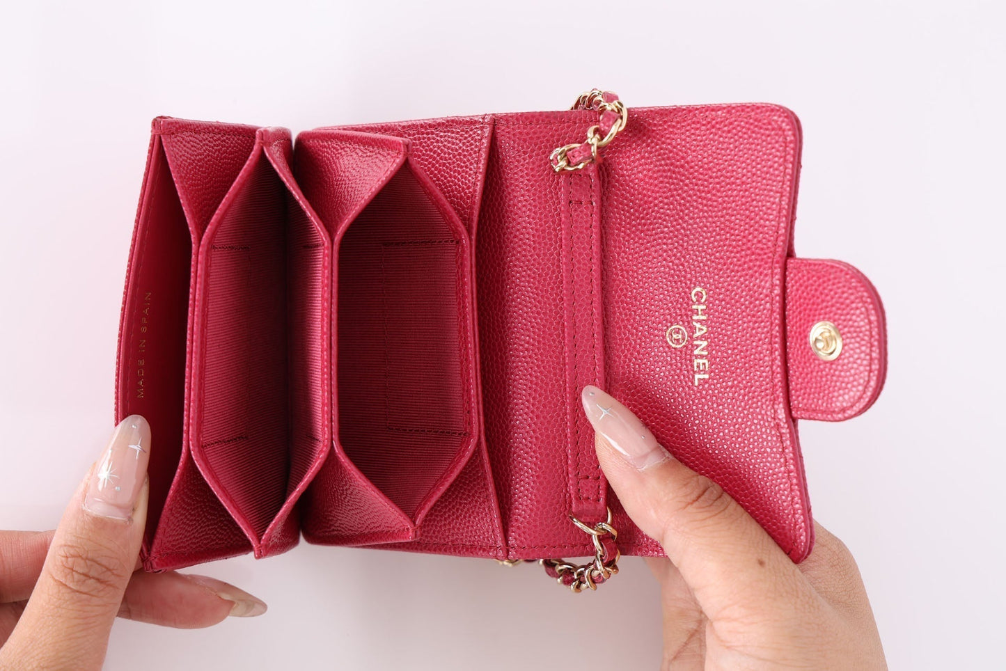 Chanel 2021 Caviar Card Holder on Chain