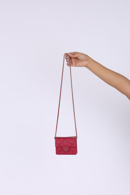 Chanel 2021 Caviar Card Holder on Chain