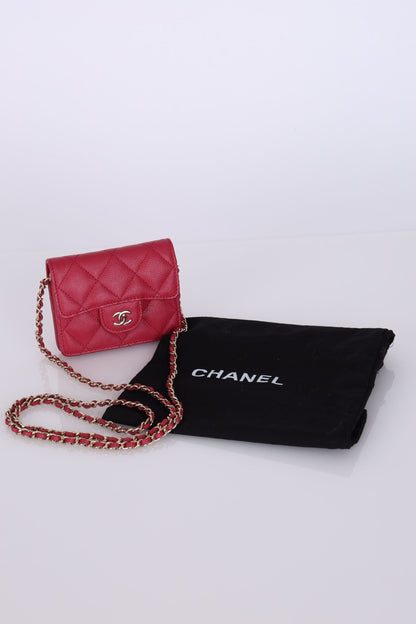 Chanel 2021 Caviar Card Holder on Chain