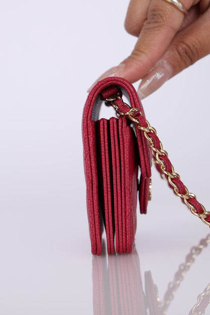 Chanel 2021 Caviar Card Holder on Chain