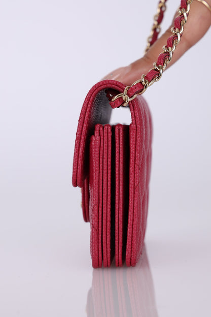 Chanel 2021 Caviar Card Holder on Chain