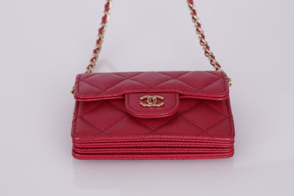 Chanel 2021 Caviar Card Holder on Chain