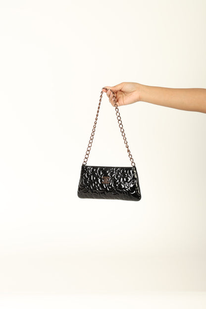 Chanel 2003 Patent Camellia Pochette
