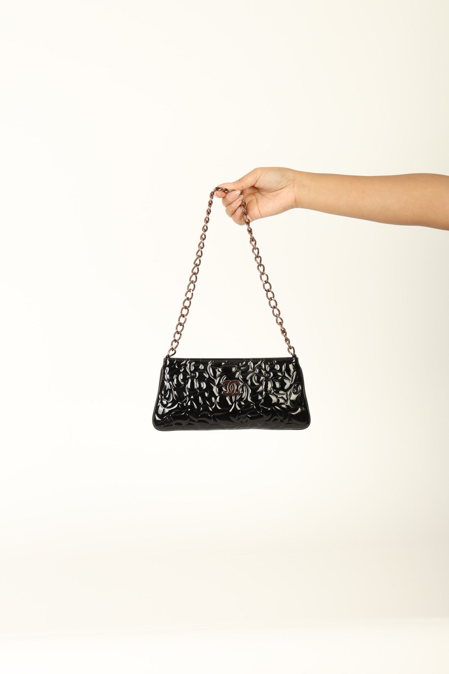 Chanel 2003 Patent Camellia Pochette