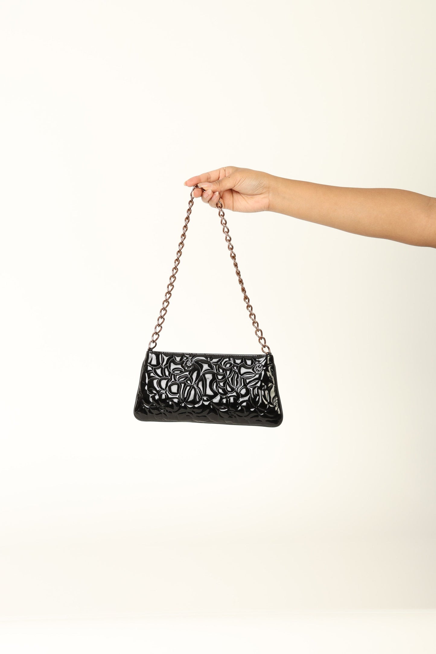 Chanel 2003 Patent Camellia Pochette