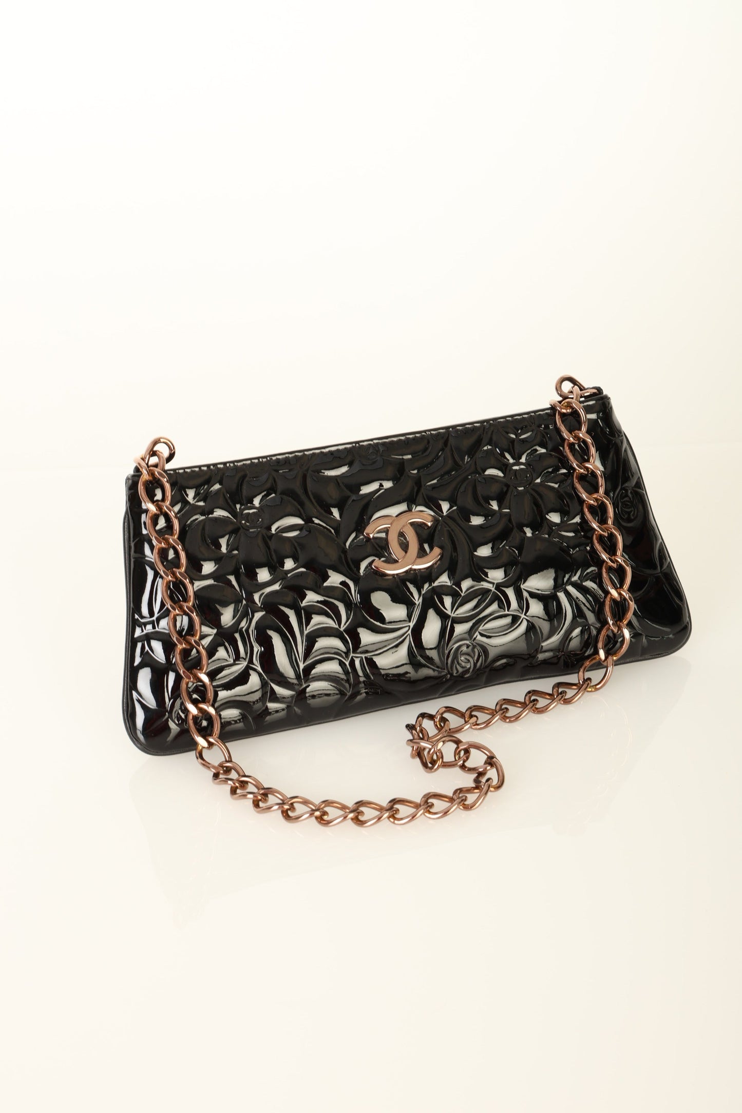 Chanel 2003 Patent Camellia Pochette