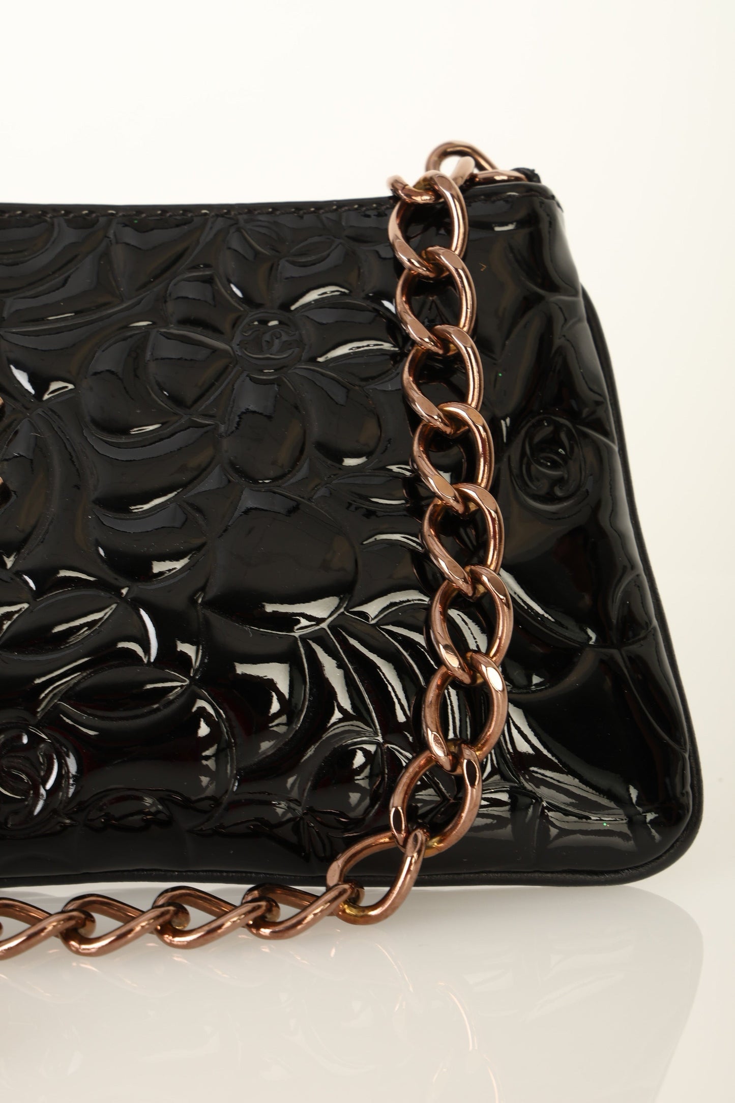 Chanel 2003 Patent Camellia Pochette