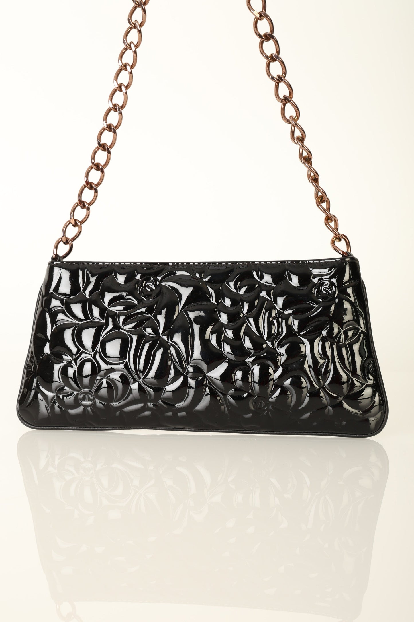 Chanel 2003 Patent Camellia Pochette