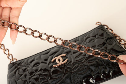 Chanel 2003 Patent Camellia Pochette