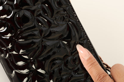 Chanel 2003 Patent Camellia Pochette