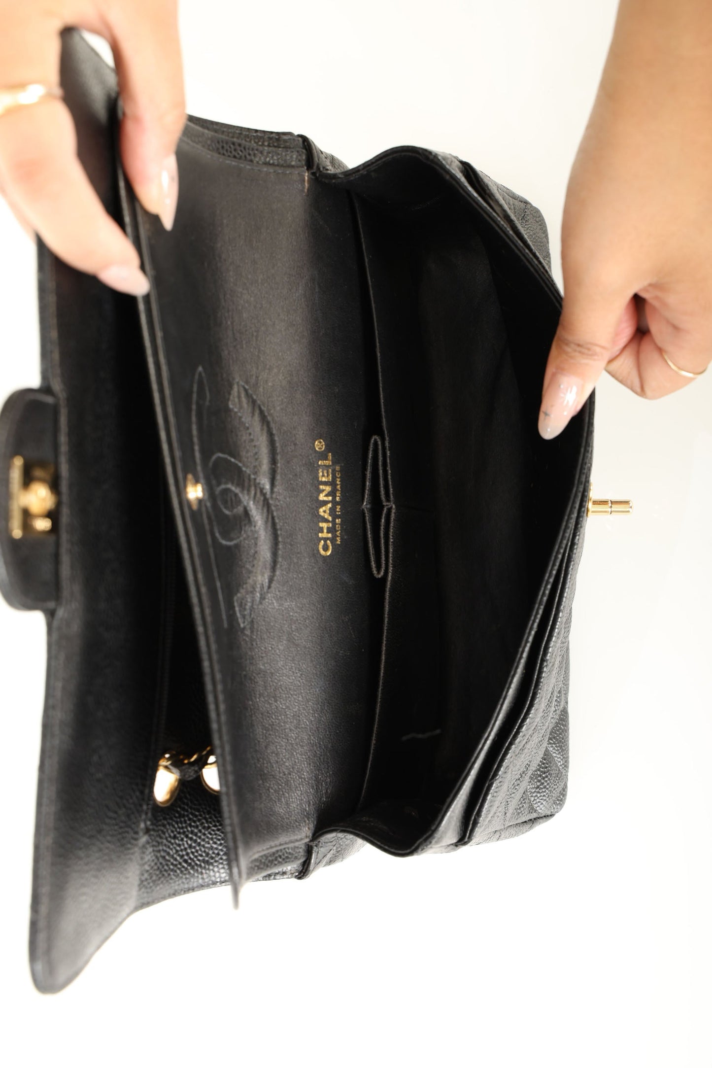Chanel 2003 Caviar Medium Double Flap