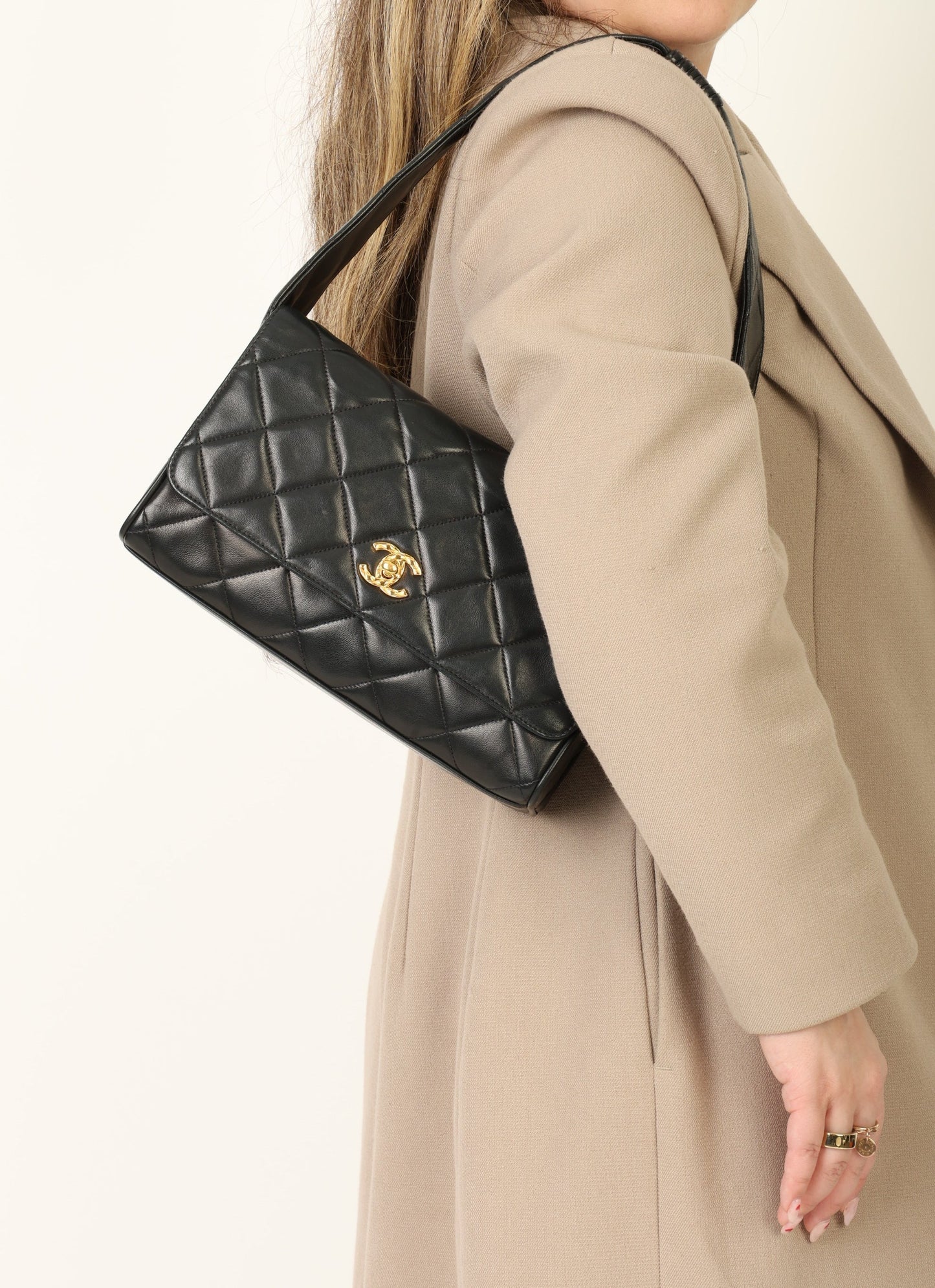Chanel 1991 Lambskin Coco Crush Shoulder Bag
