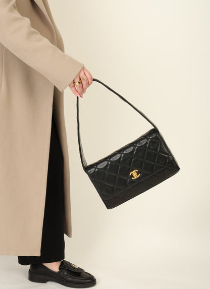 Chanel 1991 Lambskin Coco Crush Shoulder Bag