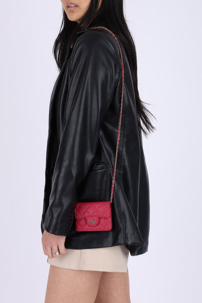Chanel 2021 Caviar Card Holder on Chain