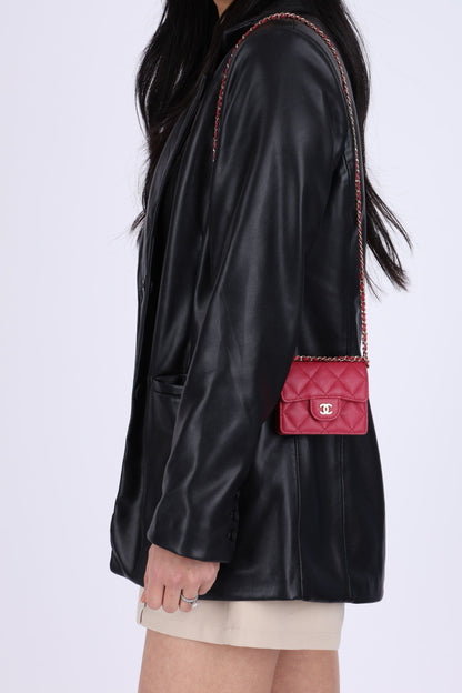 Chanel 2021 Caviar Card Holder on Chain