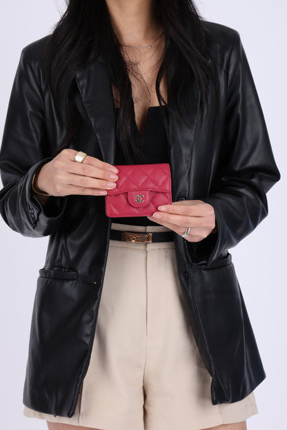 Chanel 2021 Caviar Card Holder on Chain