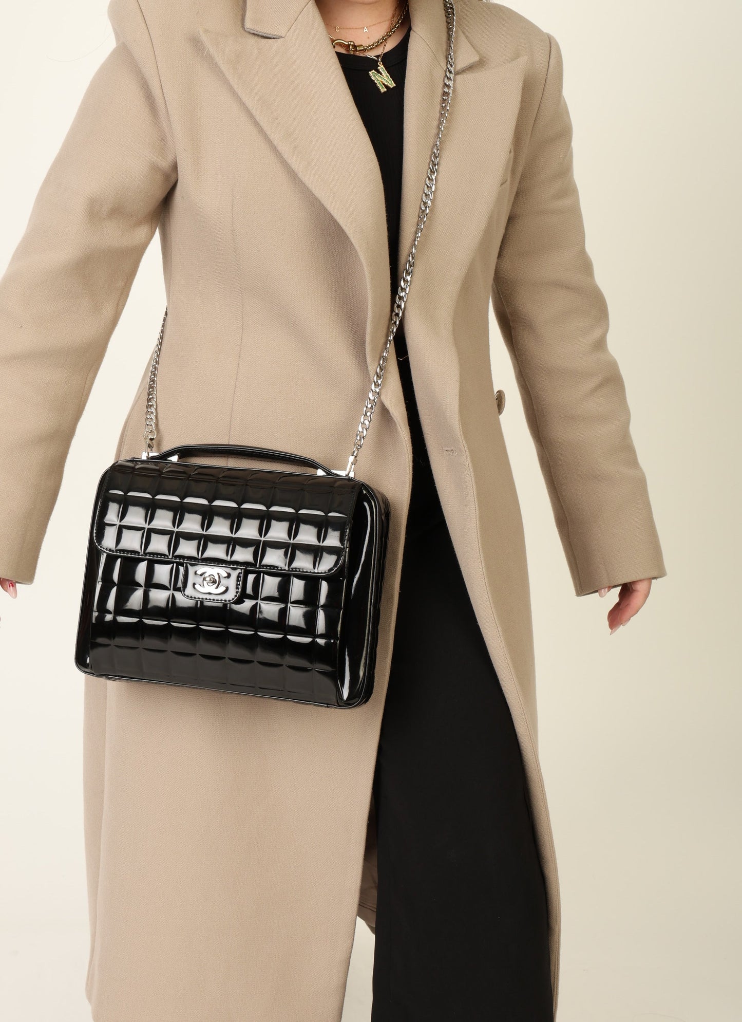 Chanel 2002 Patent Chocolate Bar Briefcase