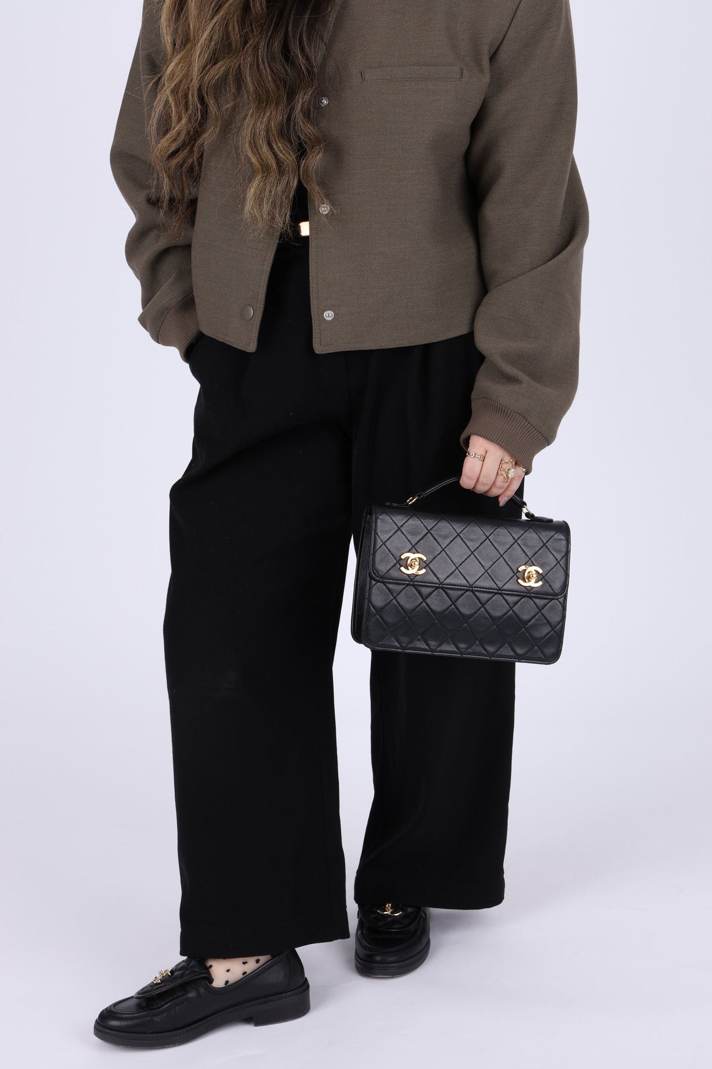 Extremely Rare Chanel 1989 Lambskin Double Turnlock Mini Briefcase