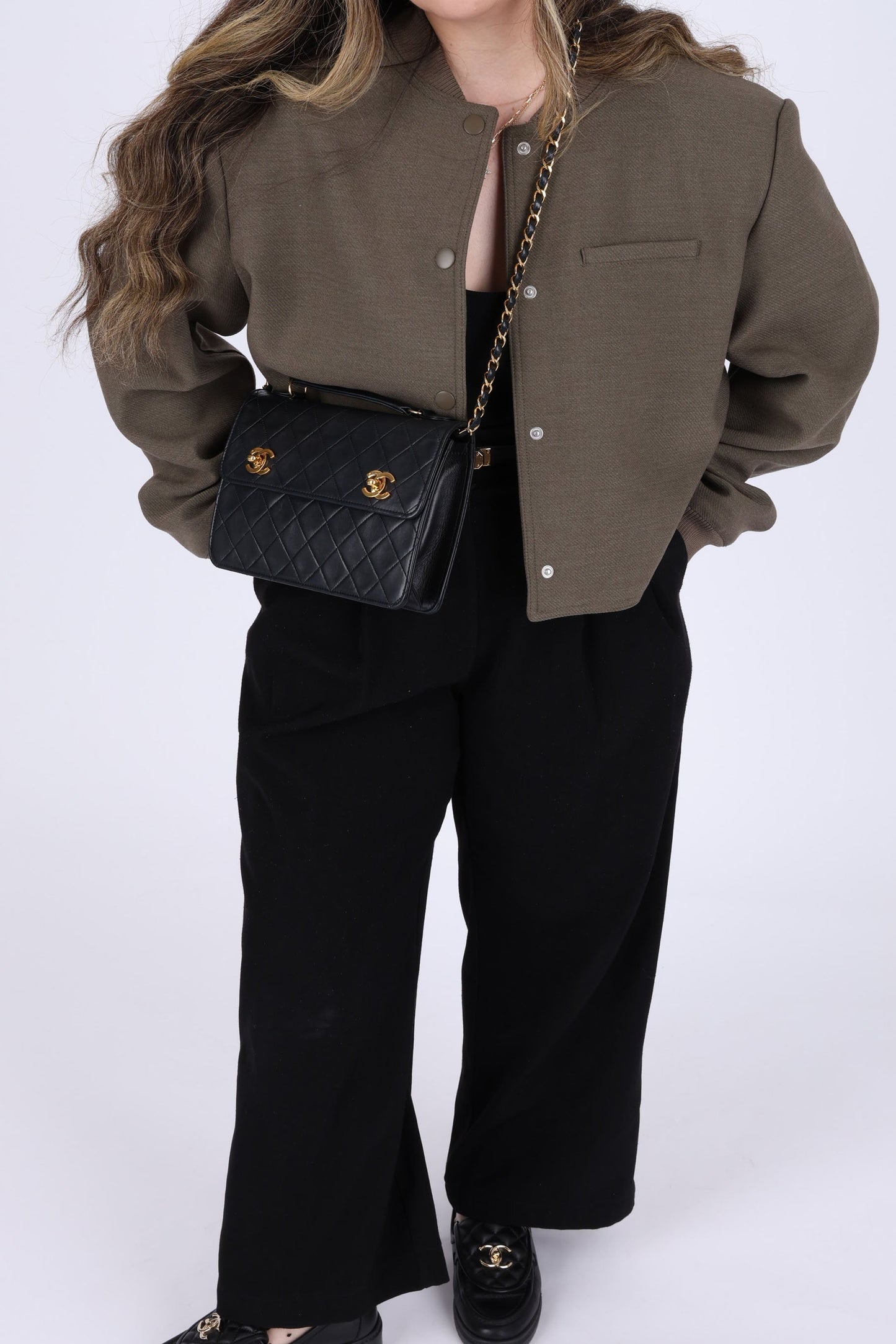 Extremely Rare Chanel 1989 Lambskin Double Turnlock Mini Briefcase
