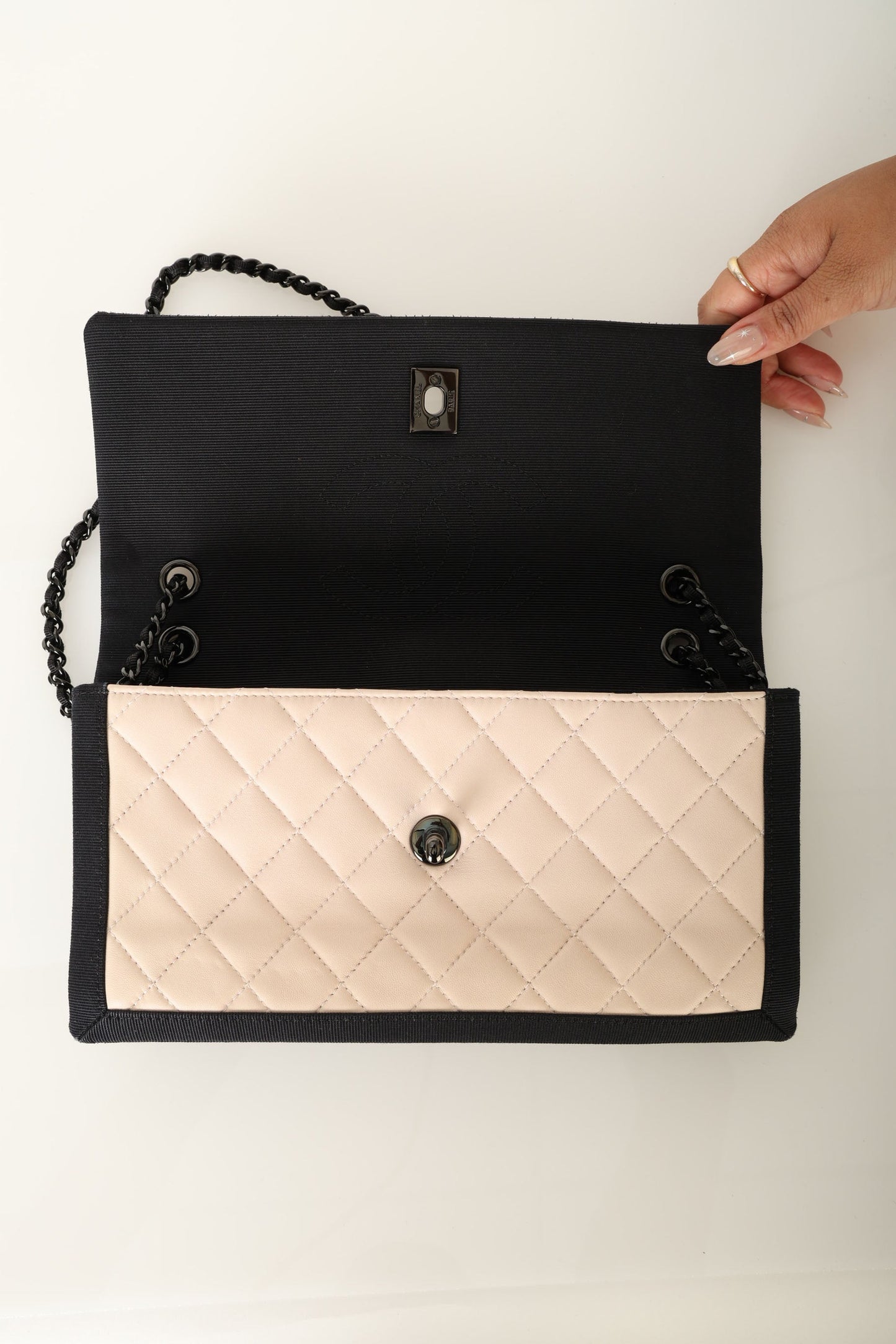 Chanel 2015 Lambskin Grosgrain Flap Bag